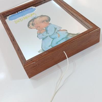 Vintage draw string musical mirrored praying kids wall art can be Personalized.