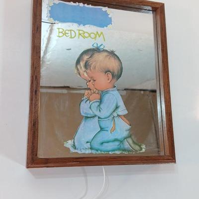 Vintage draw string musical mirrored praying kids wall art can be Personalized.