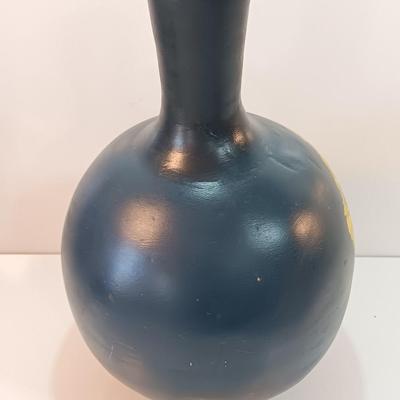 Antique Cactus bloom clay vase signed Etta Ford 83'