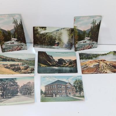 Antique Montana postcards with early 1900 postage and postage dates