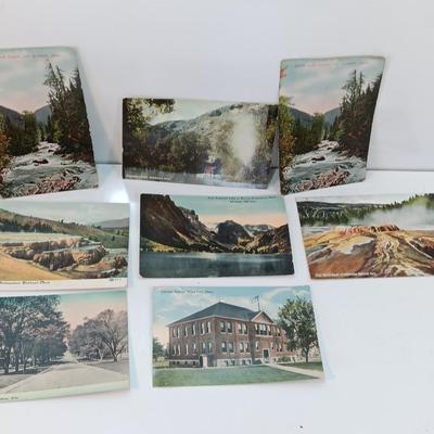 Antique Montana postcards with early 1900 postage and postage dates