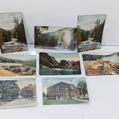 Antique Montana postcards with early 1900 postage and postage dates