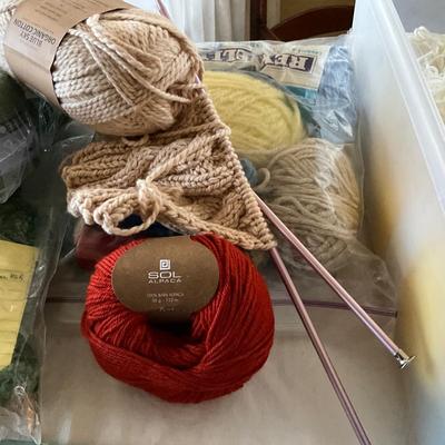 UBC2023 Large Tub of Knitting Yarn and Vintage Patterns