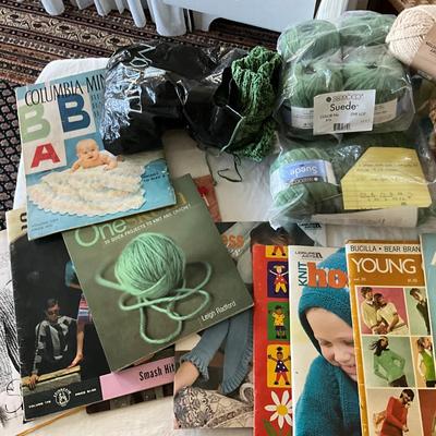 UBC2023 Large Tub of Knitting Yarn and Vintage Patterns