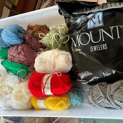 UBC2023 Large Tub of Knitting Yarn and Vintage Patterns