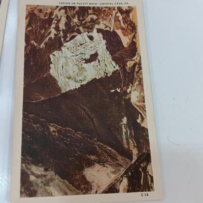 Vintage Linen post cards All Pennsylvania - Clearfield - Crystal cave - 1940's