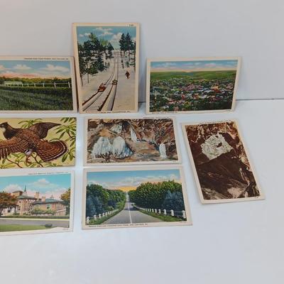 Vintage Linen post cards All Pennsylvania - Clearfield - Crystal cave - 1940's