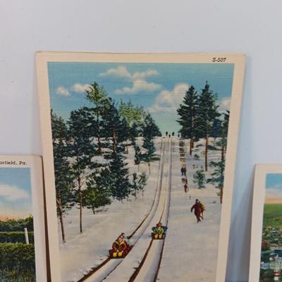 Vintage Linen post cards All Pennsylvania - Clearfield - Crystal cave - 1940's