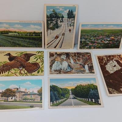 Vintage Linen post cards All Pennsylvania - Clearfield - Crystal cave - 1940's