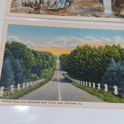 Vintage Linen post cards All Pennsylvania - Clearfield - Crystal cave - 1940's