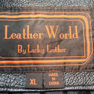 Western Black leather world Lucky Leather Jacket Size XL