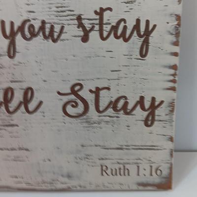 Haymarket creations Wooden wall hanging " Where you go, I will go & where you stay, I will stay"