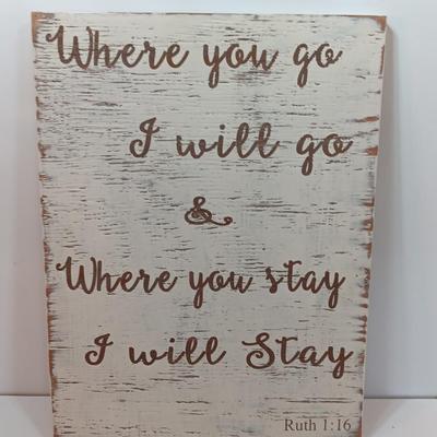 Haymarket creations Wooden wall hanging " Where you go, I will go & where you stay, I will stay"