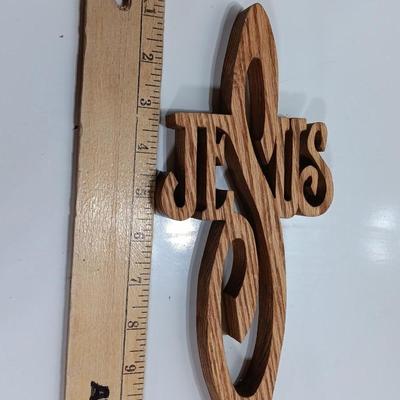 Wooden wall art - wooden Jesus - and Faith can move Mountains. Matthew 17:20