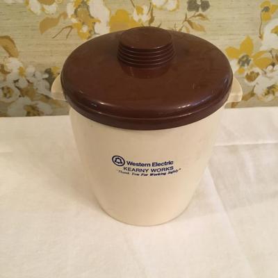 Vintage ice bucket Western Electric Kearny Works advertising