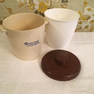 Vintage ice bucket Western Electric Kearny Works advertising