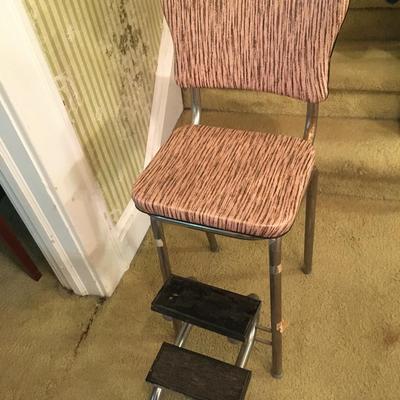 Vintage kitchen chair and step stool