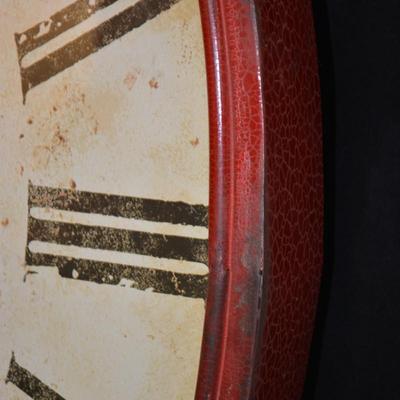 Large Battery Powered Wall Clock, Pressed Metal 34.5x22