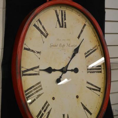 Large Battery Powered Wall Clock, Pressed Metal 34.5x22