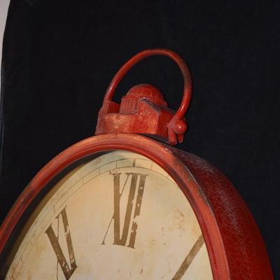 Large Battery Powered Wall Clock, Pressed Metal 34.5x22