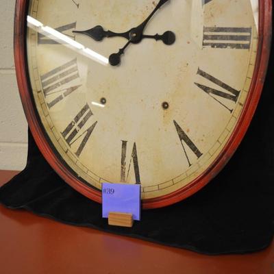 Large Battery Powered Wall Clock, Pressed Metal 34.5x22