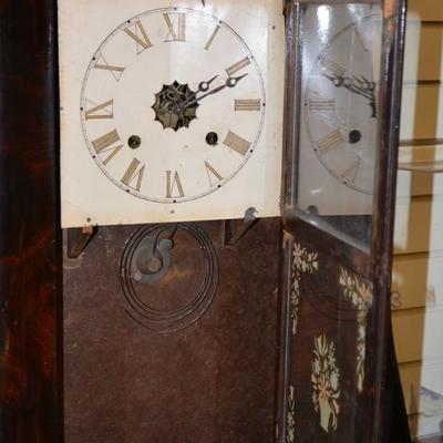 Very Vintage Hand Painted Wall Clock, Not Working 27x16