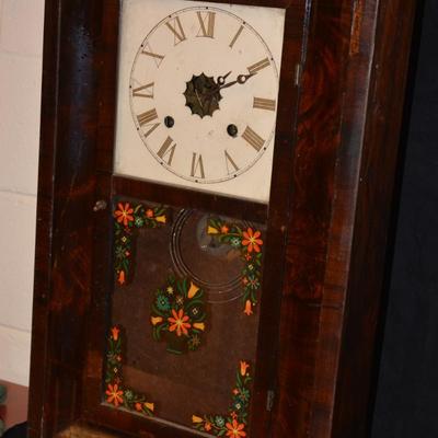 Very Vintage Hand Painted Wall Clock, Not Working 27x16
