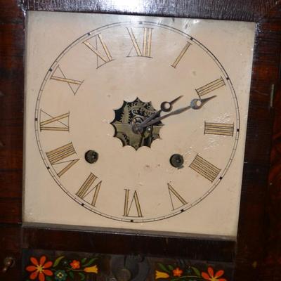 Very Vintage Hand Painted Wall Clock, Not Working 27x16