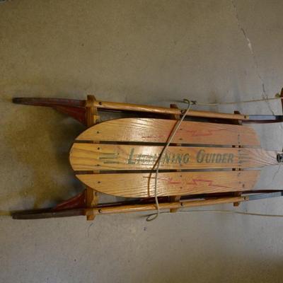 Vintage "Lightning Guider" Metal Runner Sled 56.5"