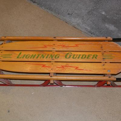 Vintage "Lightning Guider" Metal Runner Sled 56.5"