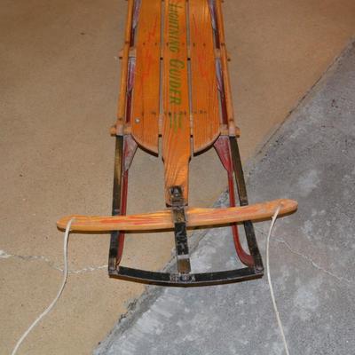 Vintage "Lightning Guider" Metal Runner Sled 56.5"