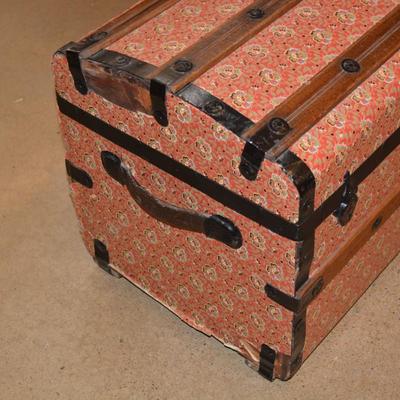 Very Vintage Wood Handled Trunk with Insert Tray 28x17x15