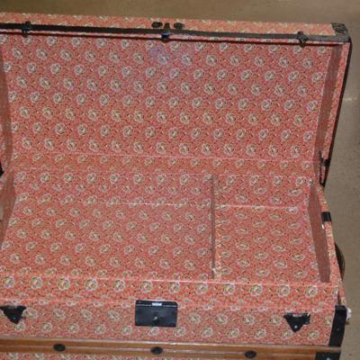 Very Vintage Wood Handled Trunk with Insert Tray 28x17x15
