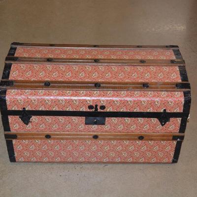 Very Vintage Wood Handled Trunk with Insert Tray 28x17x15