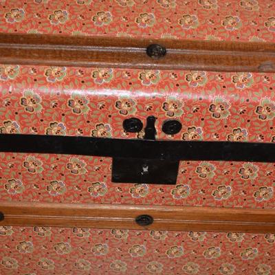 Very Vintage Wood Handled Trunk with Insert Tray 28x17x15