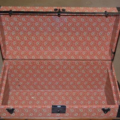 Very Vintage Wood Handled Trunk with Insert Tray 28x17x15