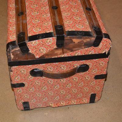 Very Vintage Wood Handled Trunk with Insert Tray 28x17x15
