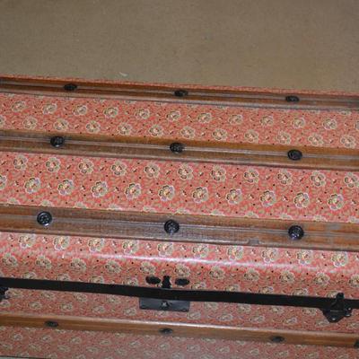 Very Vintage Wood Handled Trunk with Insert Tray 28x17x15