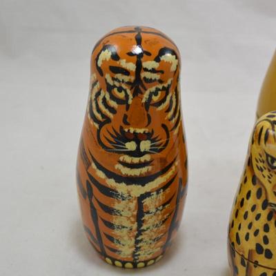 Wild Large Cats Nesting Dolls 7"