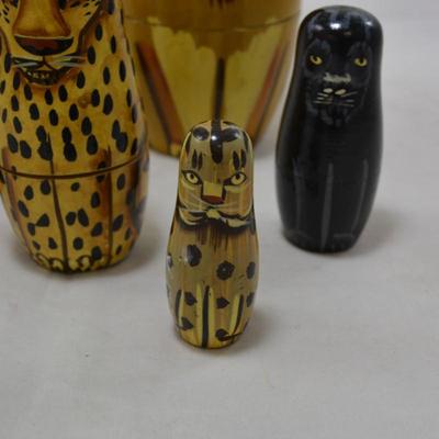 Wild Large Cats Nesting Dolls 7"
