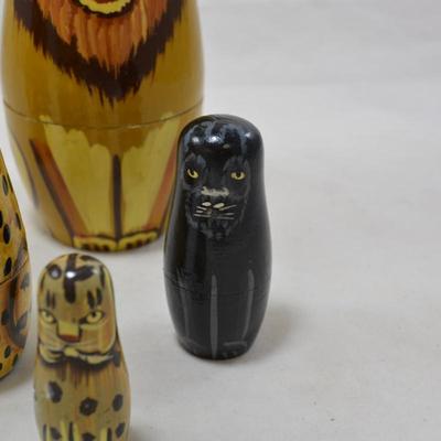 Wild Large Cats Nesting Dolls 7"