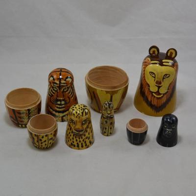 Wild Large Cats Nesting Dolls 7"
