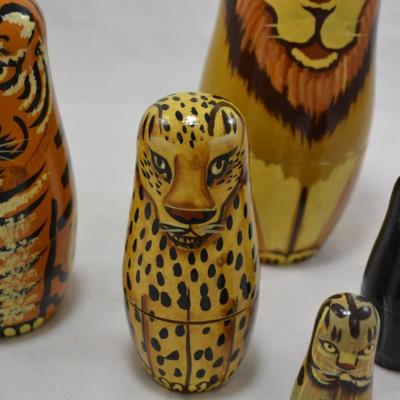 Wild Large Cats Nesting Dolls 7"