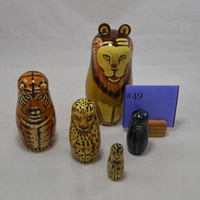 Wild Large Cats Nesting Dolls 7"