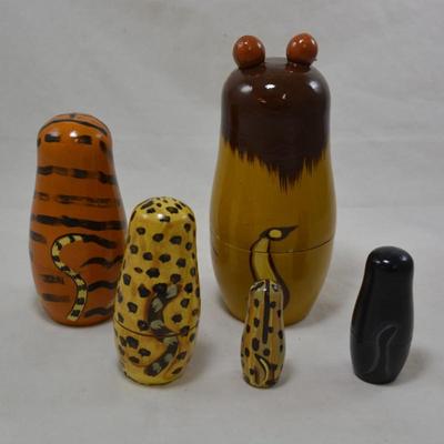 Wild Large Cats Nesting Dolls 7"