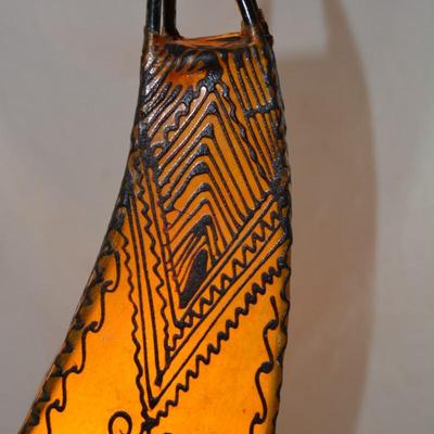 Beautiful Leather Shade Lamp 23.5x9.5
