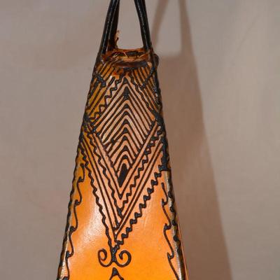 Beautiful Leather Shade Lamp 23.5x9.5