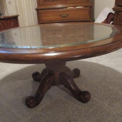 Round Coffee Table With Glass Top - G