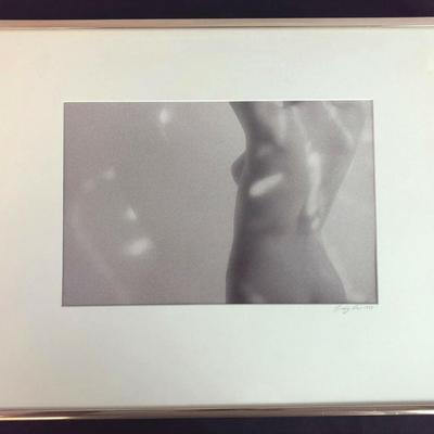  FEMALE NUDE ART PHOTOGRAPH SIGNED FRAMED 1978