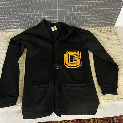 VINTAGE Black & Gold Letter Sweater with "G" 
